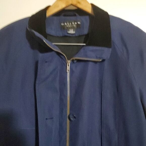 Gallery Petite Navy Blue Zip & Button Jacket Size Large Petite - Picture 9 of 14